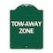 Signmission Designer Series Sign-Tow-Away Zone, Green & White Aluminum Sign, 18" x 24", GW-1824-24365 A-DES-GW-1824-24365 - alternate 1